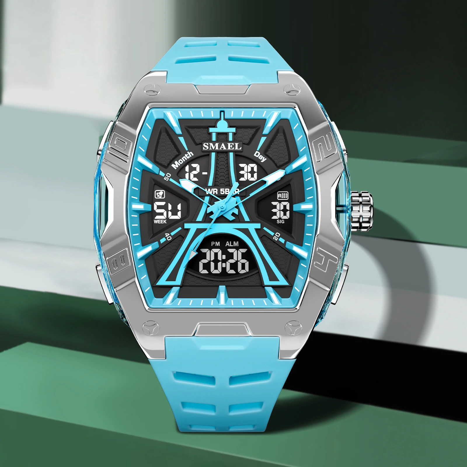 Smael marca 8131 à prova dwaterproof água dropshipping relógio despertador luz noturna tup jovem moda negócios quartzo esporte relógios de pulso