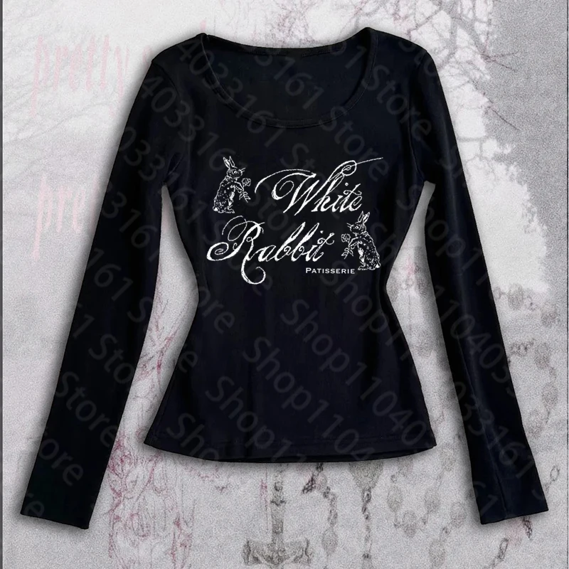 Vintage Harajuku Kurzarm Frauen T-shirts Punk Goth Grafik T Shirts Y2k Stil Kleidung Emo Mädchen Streetwear 2000er Jahre Crop Tops