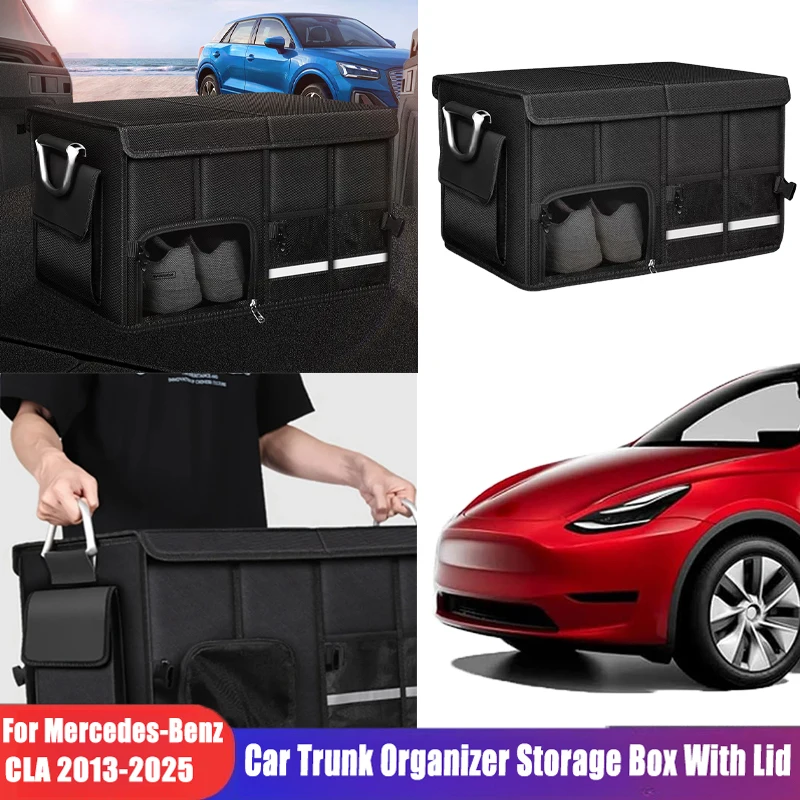 

Large Car Trunk Storage Box, Extra Durable Foldable Oxford Cloth Universal Car Storage Bag for Camping, Fishing, Car Accessories