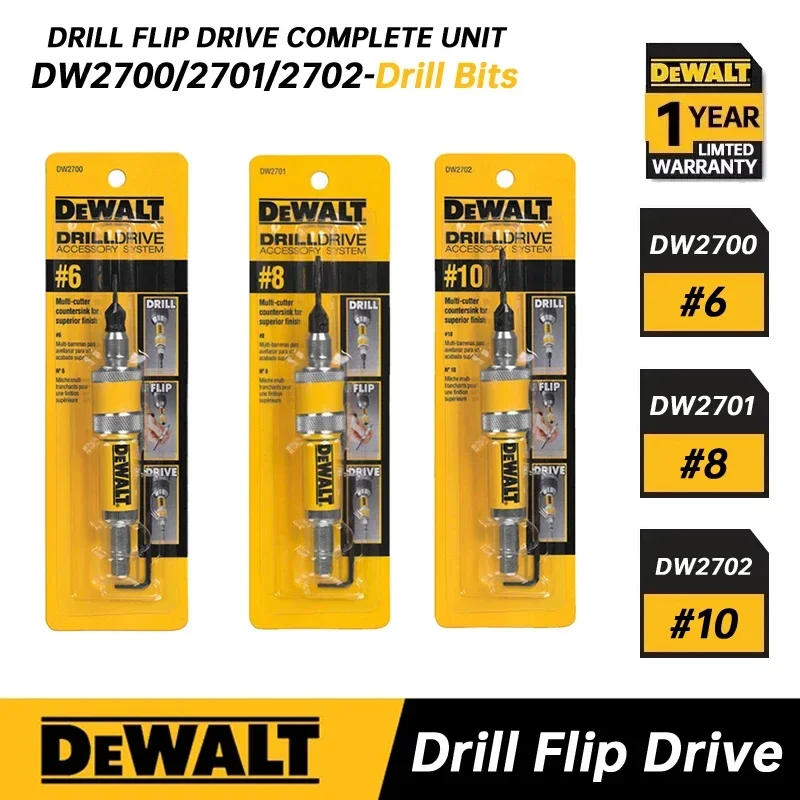 

DEWALT DW2700 DW2701 DW2702 Drill Flip Drive Complete Unit #6 #8 #10 2 in 1 Countersink Wood Drill Bit 6mm 8mm 10mm Accessories