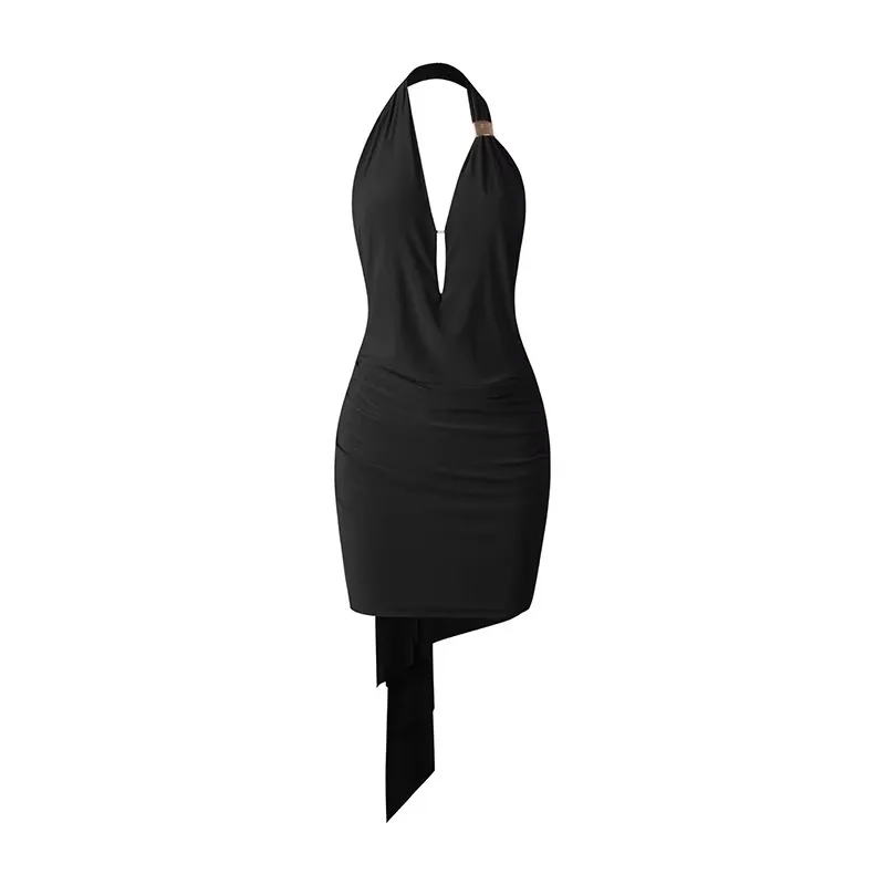 

customized ZYM neck hanging pleated waist cinched Latin dance dress belt underwear одежда для танцев ballroom dress standard