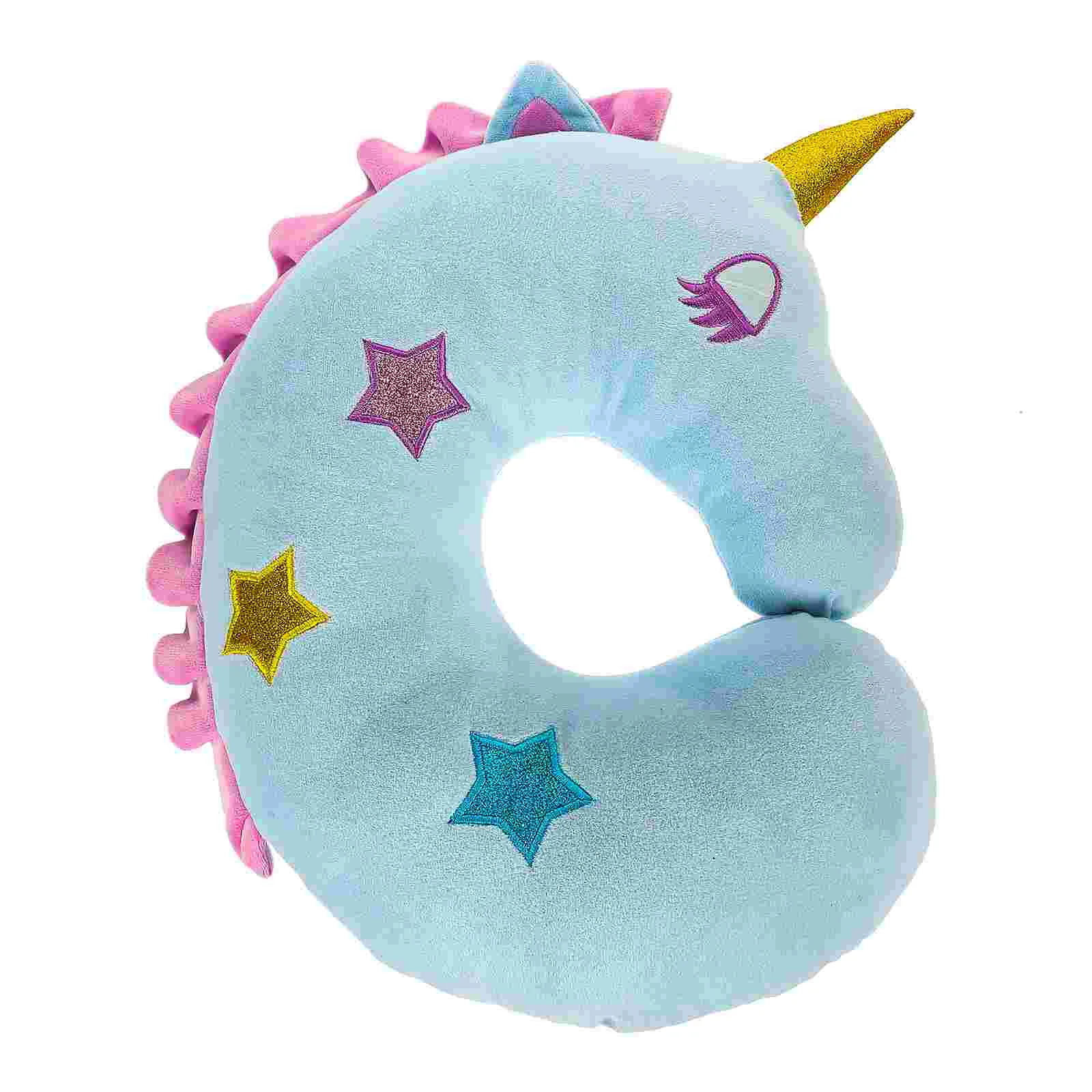 

U Shape Pillow Neck Blue Airplane Cartoon U-shaped Soft Portable Supple Cotton Cute