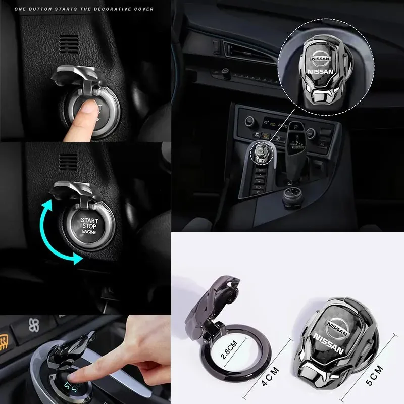 سيارة بنقرة واحدة بدء الديكور الداخلي سيارة بدء زر الديكور لنيسان DAYZ ليفينا روكس سنترا ألتيما كيوب ميكرا ملاحظة