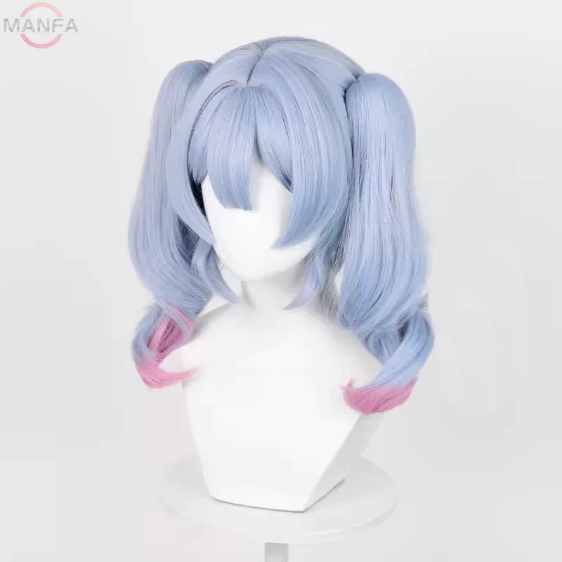 

CosplayMiku Rabbit Hole Cosplay Wig 45cm Women Hair Wig With Double Ponytails Anime Heat Resistant Synthetic Wigs