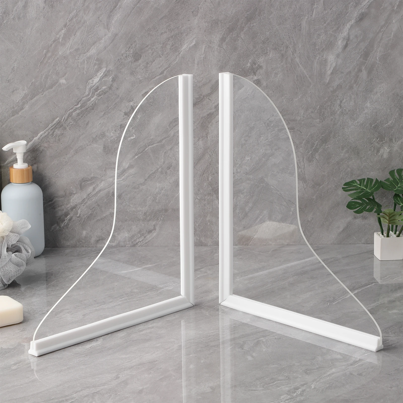 

Acrylic Bathroom Splash Guard Transparent Effective Water Containment Bathtub Edge Shower Corner Sinks Washbasin Drain