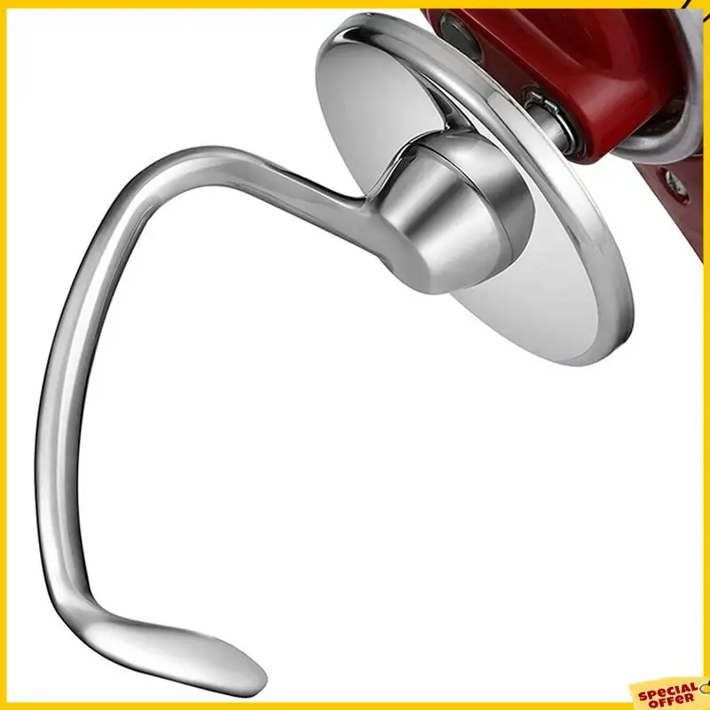 Accesorio de gancho para masa de acero inoxidable A24P 2X para batidora de pie con cabezal inclinable Kitchenaid de 4,5-5 cuartos, piezas de repuesto, ganchos para pan