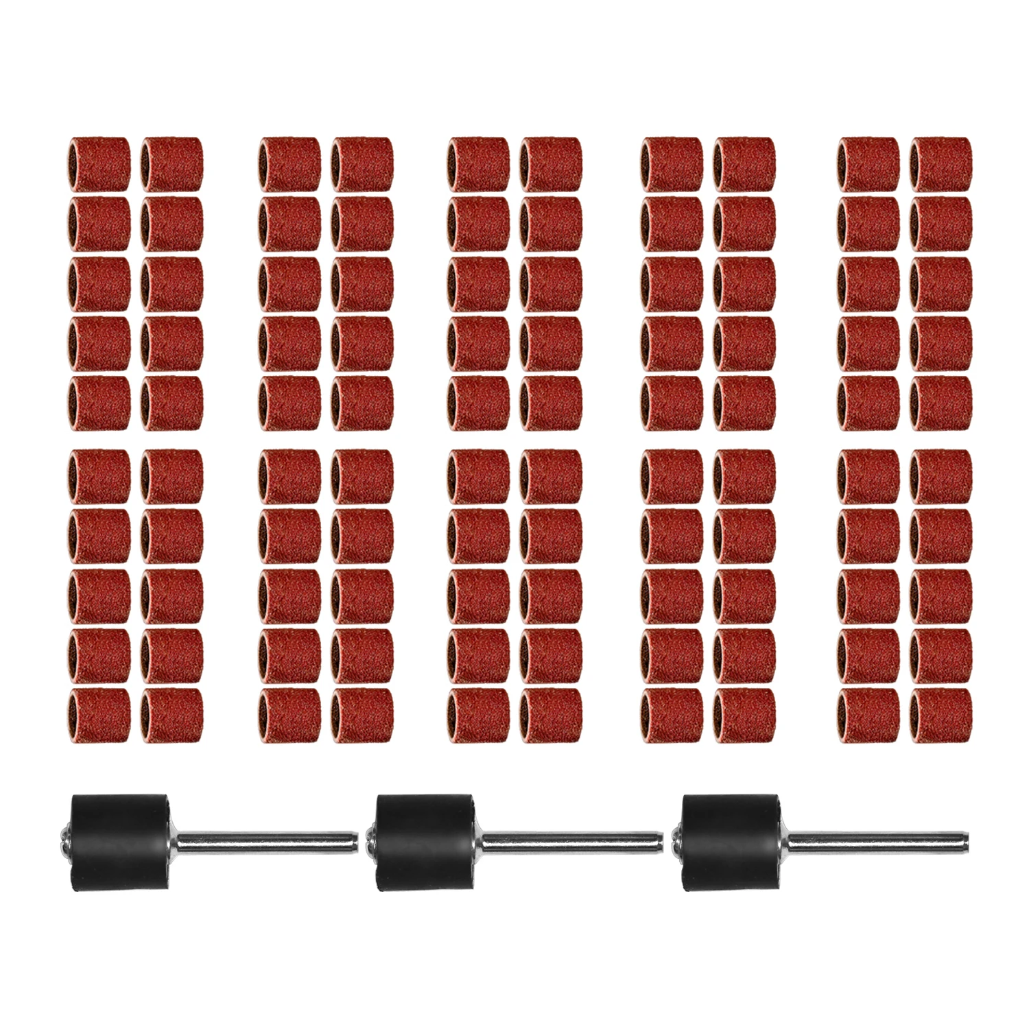 

103PCS Sanding Drum Kit 240Grit Sanding Drum Set Sanding Bands with 2.35mm or 3.17mm Sanding Mandrels For Dremel Rotary Tool