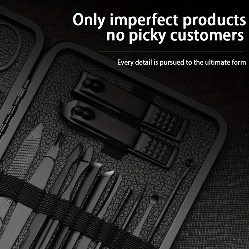 Kit de manicura de acero inoxidable, 7/10/16/18 Uds., juego de pedicura, tijeras, cortaúñas, Kit de herramientas de aseo con Estuche De Viaje