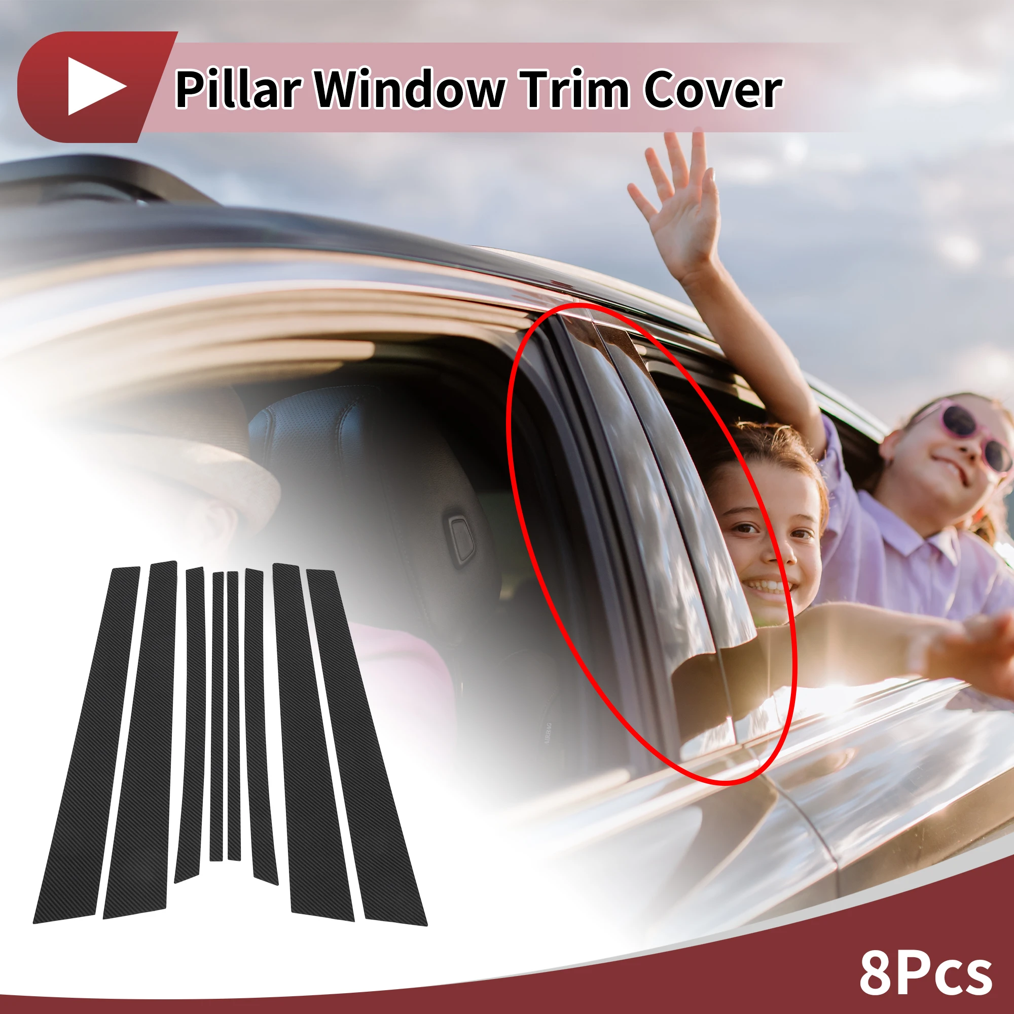 

UXCELL Накладка на дверную стойку для Toyota RAV4 01-05 из углеродного волокна, передняя, задняя, левая и правая