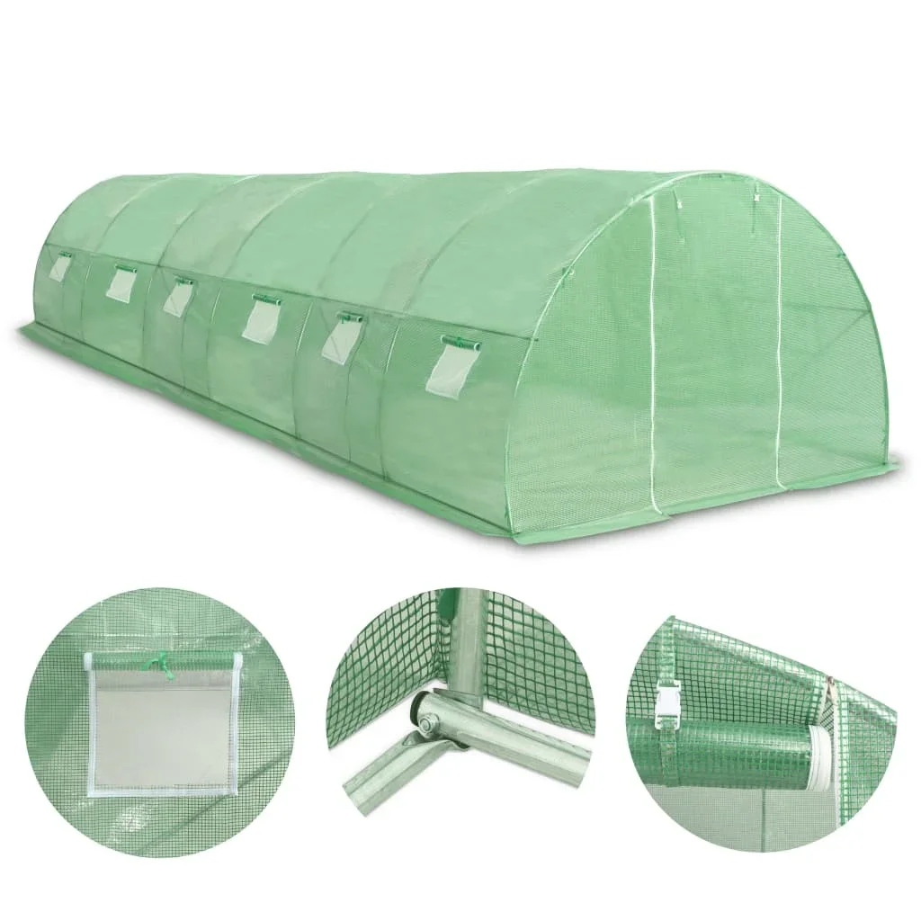 Greenhouse 27 sqm x 900x200 x cm, winter-resistant Polytunnel garden for growing tomatoes vegetable home garden shelter