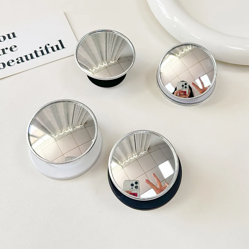 

Simple Ultra-wide-angle Touch-up Mirror Circular Stand Airbag Phone Folding Holder Telescopic Ring for Iphone 17 GripTok Bracket