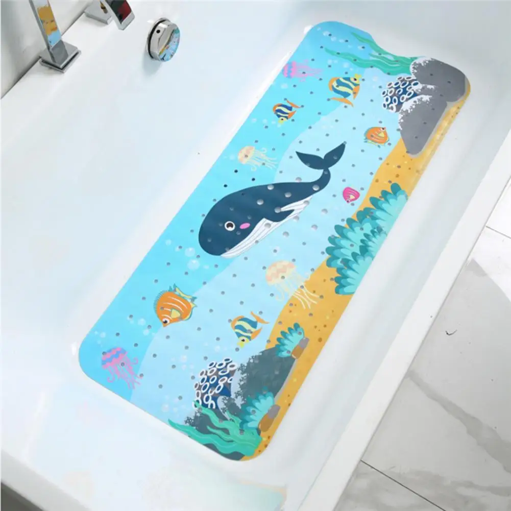 Non-slip Rug Shower Mat Soft Quick-drying Baby Bath Mat with Cartoon Pattern Non-slip Design Suction Cups for Bathroom Safety