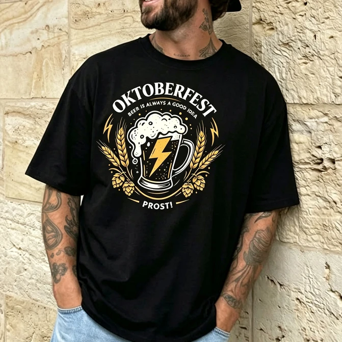 Oktoberfest Beer Lover T-Shirt Vintage Wheat Barley Print Short Sleeve Tee Casual Holiday Party Tops Gift Beer Drinker Y2k Top