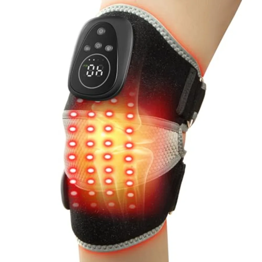 

Knee Massager with Heat and Red Light 2-IN-1 Heating Pad with Massager for Knee Shoulder 660nmand850nm Red Light Therapy Heated