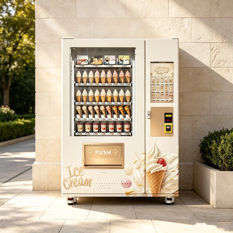 Self Service Ice Lollies Vending Machine Automatic Ice Cream Cone Vending Machine Outdoor Ice Water Vending Machine Customized