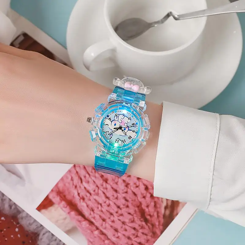 Anime Sanrio Led Luminous Watches Kawaii Kuromi My Melody Hello Kitty Cinnamoroll Children Watch Kids Birthday Kids Gifts image 6