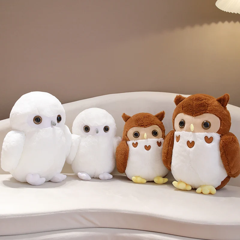 Cartoon Couple Owl Stuffed Animal Doll Cute Plump Bird Plush Toy Lovely Baby Sleeping Pillow Kids Room Decor Gifts for Girls