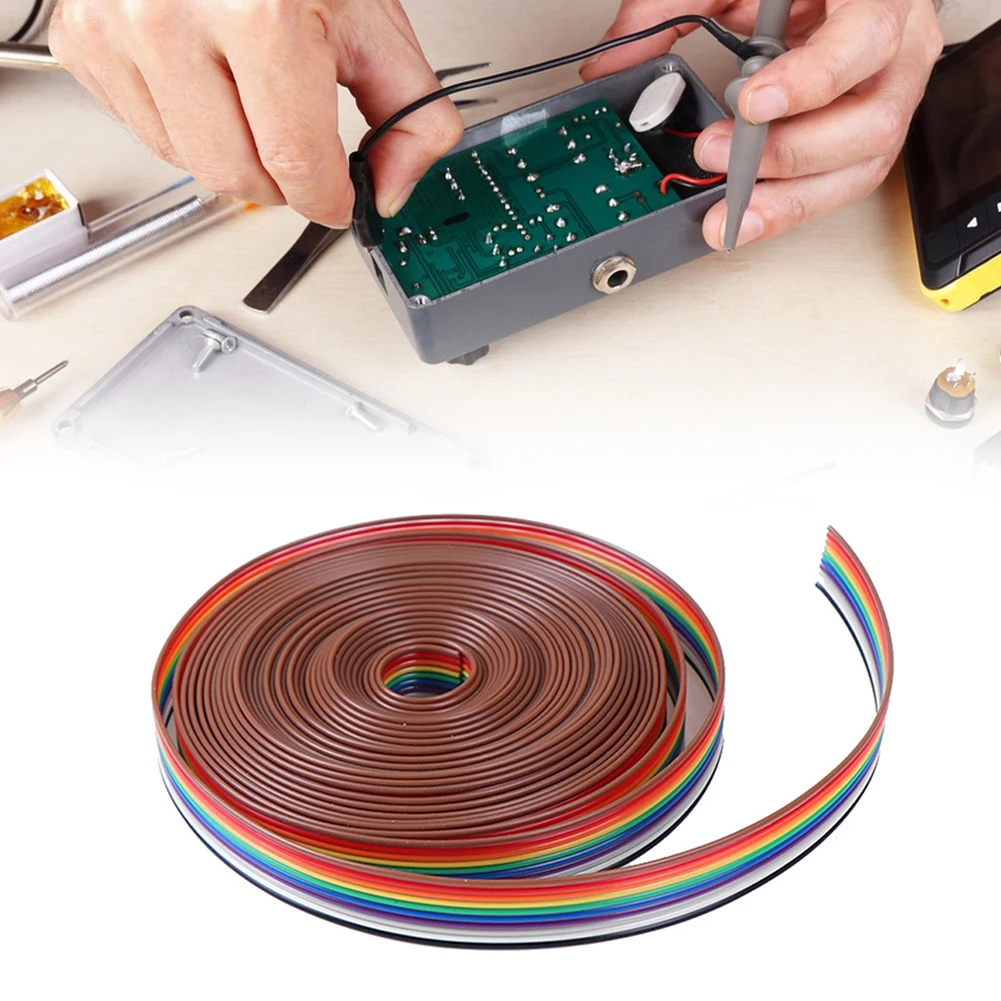 For Prototyping 5m Long Ribbon Cable Tinned Copper Wire Connection Computer Cable IDC Connector Flexible Flat Design