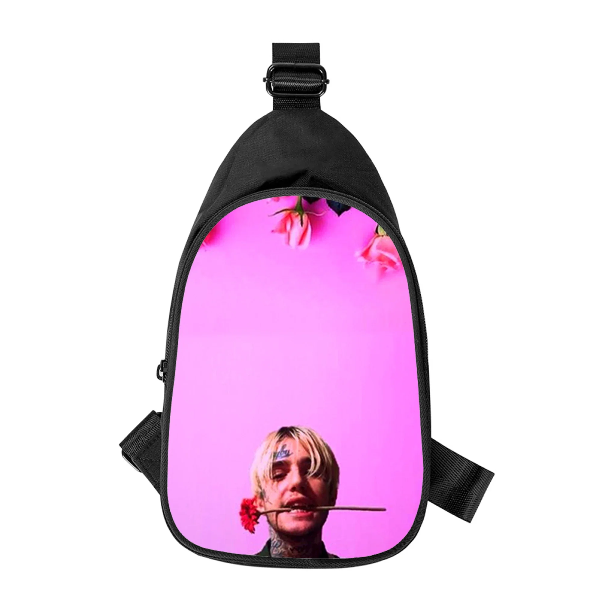 Lil Peep Rapper motif 3D, tas selempang dada Pria Wanita diagonal, tas bahu suami sekolah, tas pinggang pria