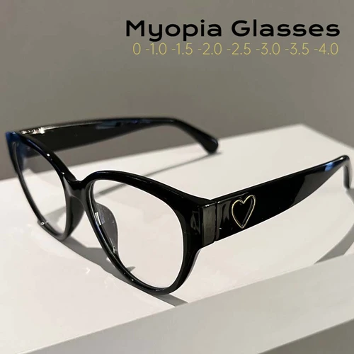 Gafas para miopía con forma de ojo de gato y piernas en forma de corazón para mujer, gafas de lujo para miopía, gafas graduadas a la moda para ordenador, dioptrías de 0 a 4,0