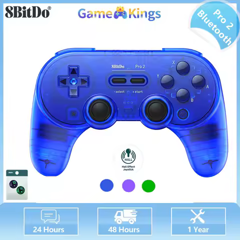 8BitDo Pro 2 Bluetooth Controller Gamepad For Nintendo Switch 2 PC,Window 10/11,Android,Steam Deck Hall Effect Joystick wireless
