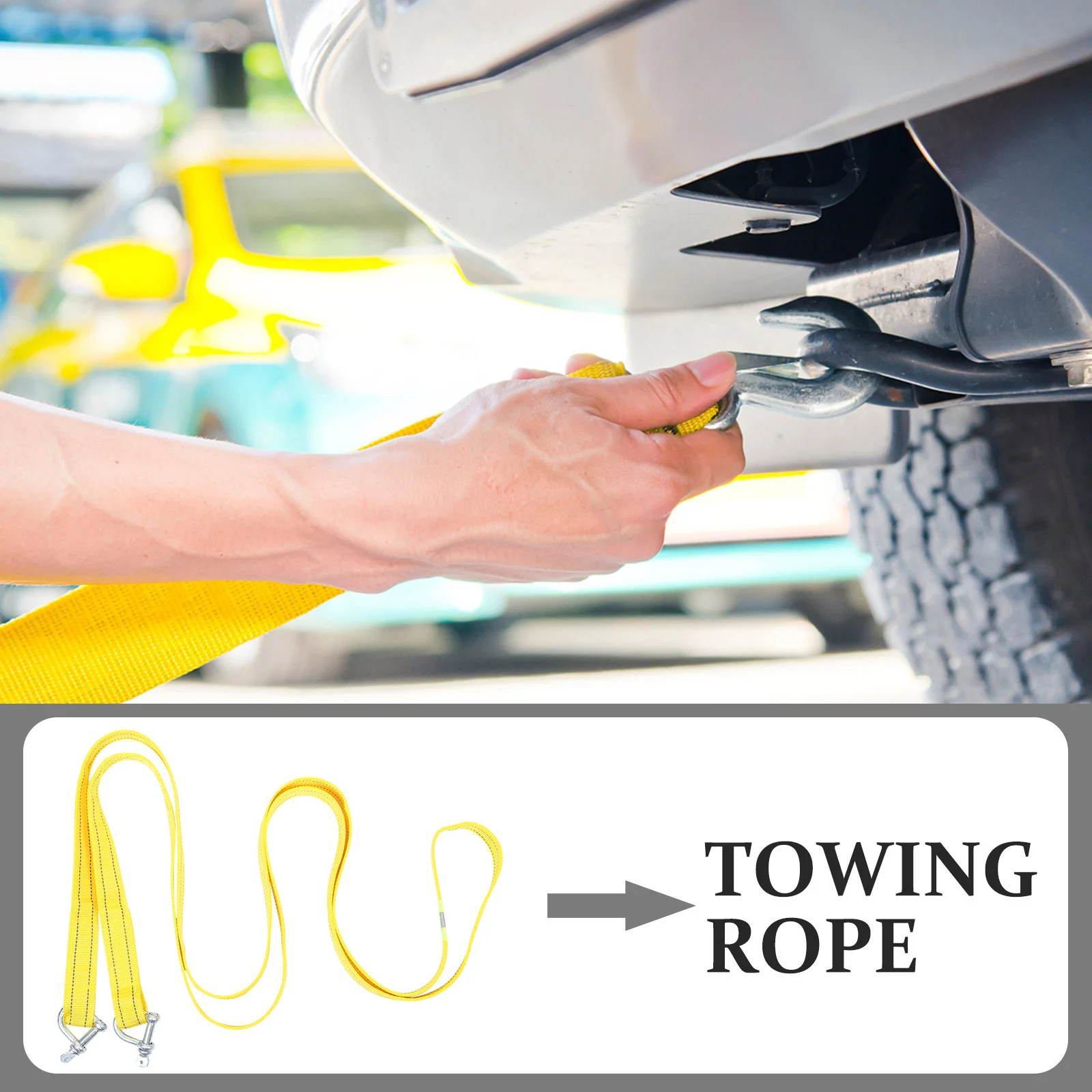 

4-Meter Heavy Duty Night Glow Towing Strap Car Tow Rope Tow Strap for Truck Trailer Boat Pulling Towing Straps