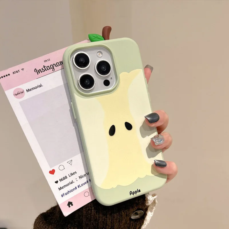 Dreidimensionale rote Apple-Kern-Handyhülle im koreanischen Stil für Apple, geeignet für iPhone 16, 15, 14, 13, 12, 11, Pro Max, Anti-Drop – Detail 8
