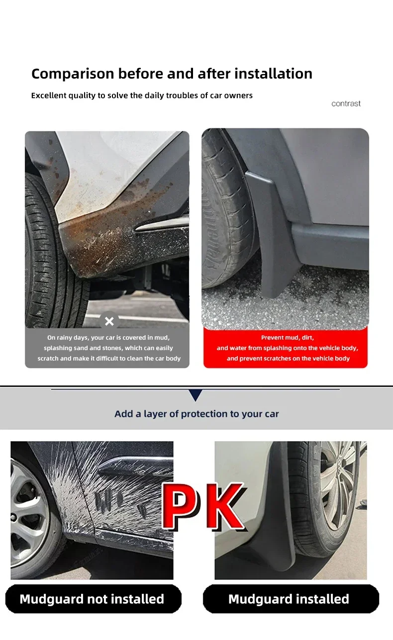 Car Mud Flaps For VW Volkswagen Tiguan L 2017 2018 2019 2020 Allspace Mudguard Splash Guard Front Rear Fender Car Accessories