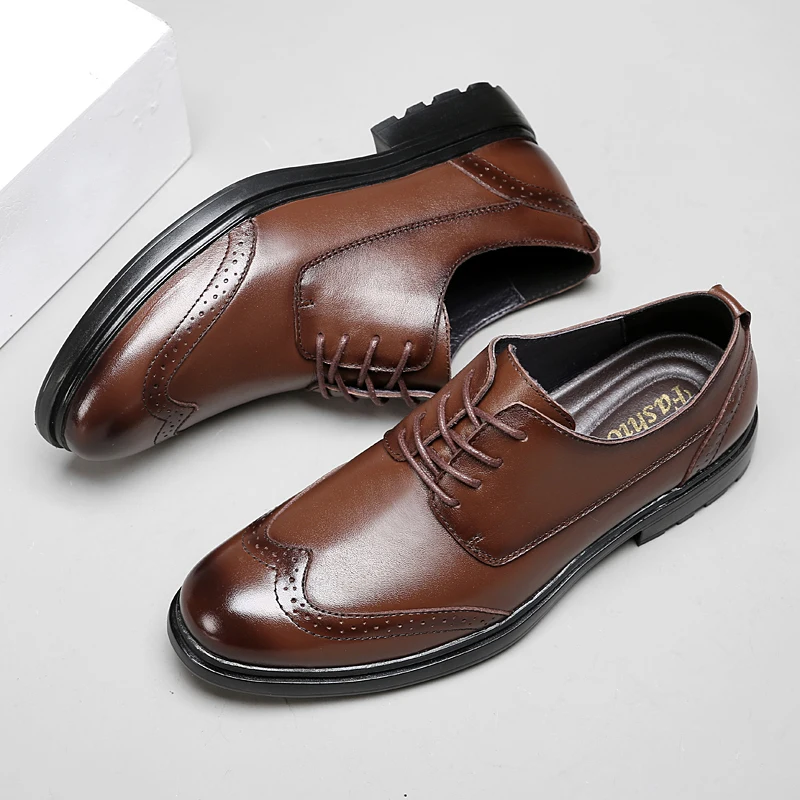 

Мужская повседневная деловая обувь в британском стиле. Классические мужские туфли-броги. Универсальные модные кожаные модельные туфли. Большой размер: 38-47.