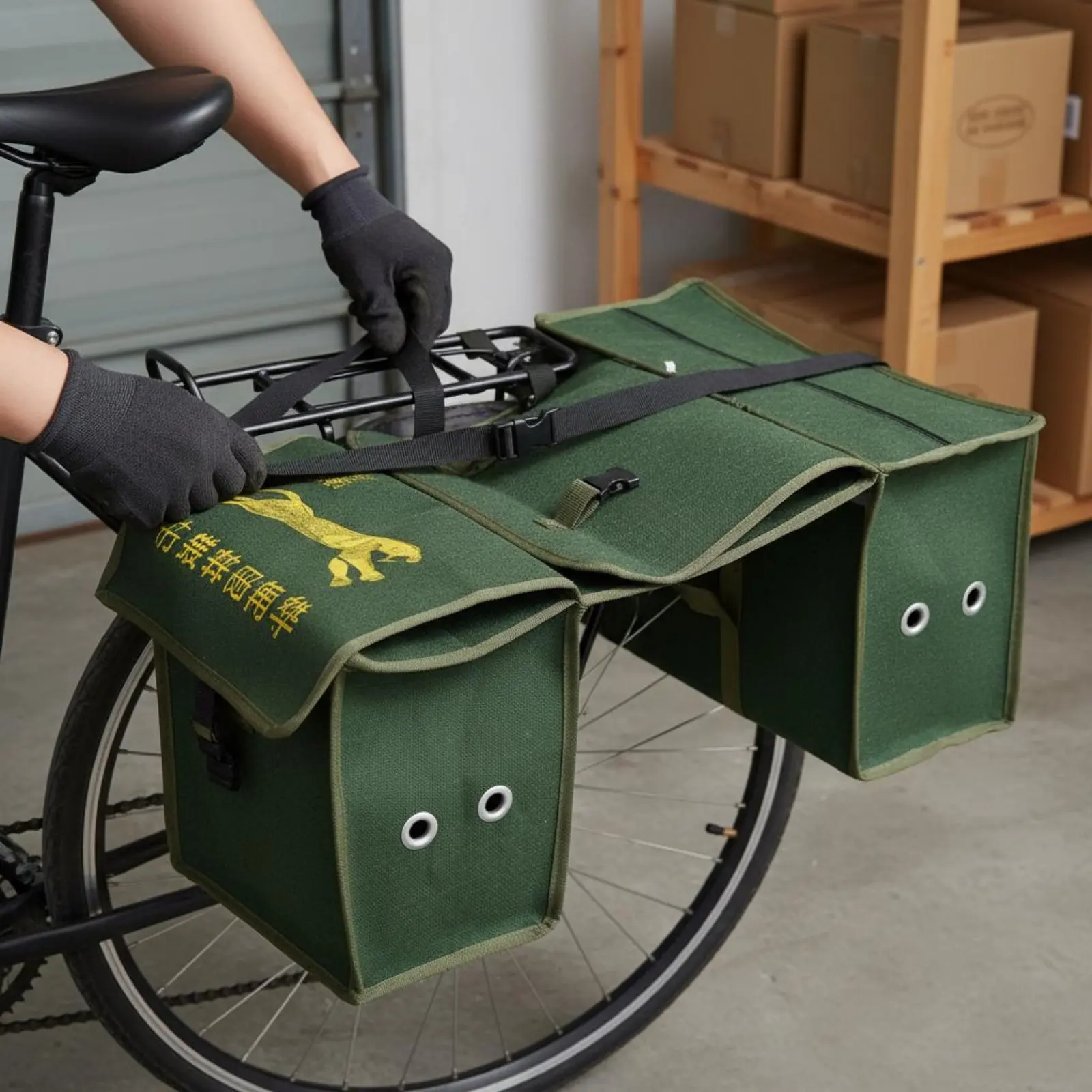 

Motorcycle Saddlebags Large Capacity Motorcycle Side Bags Canvas Pannier Set Wear-Resistant Vintage Canvas Side Bag