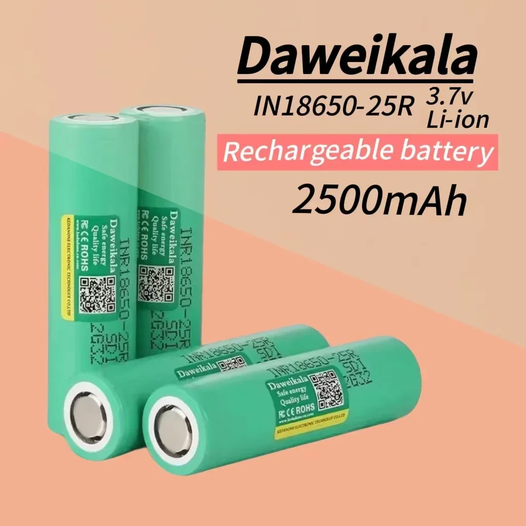 Daweikala-батарея 18650 INR18650 25R 2500 мАч 3,7 В 30 А, сопротивление питания без качества