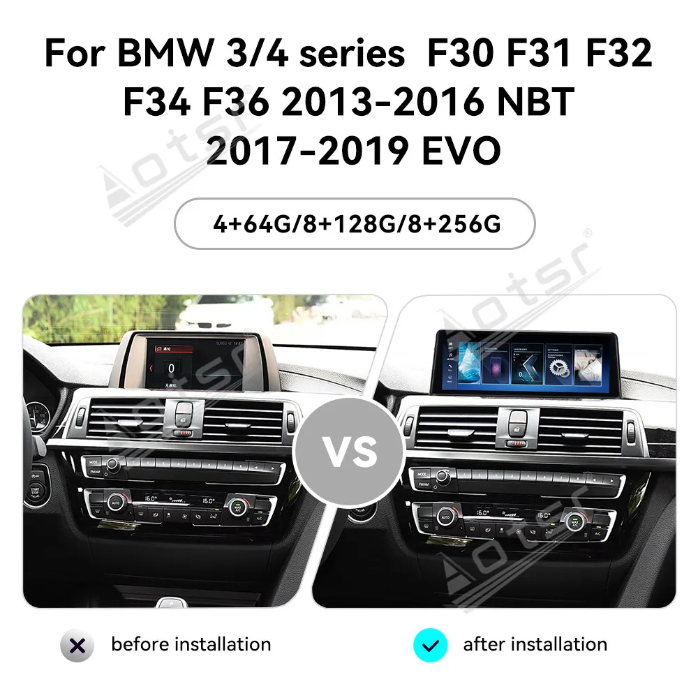 8.8 'السيارات كبيرة تعمل باللمس راديو ستيريو للسيارة لسيارات BMW 3/4 Series F30/F31/F32/F34/F36 13-16 NBT/17-19 EVO جهاز الملاحة GPS