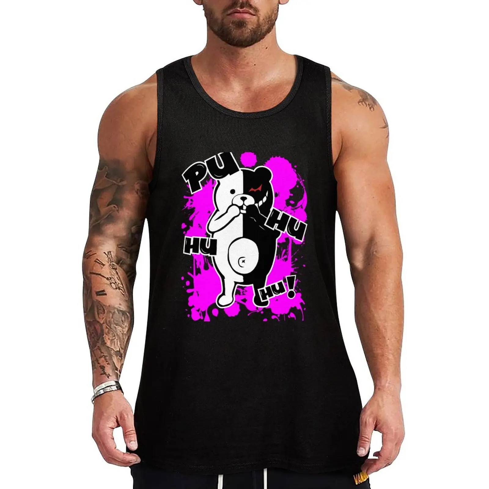 

Monokuma Danganronpa - Puhuhuhu Tank Top Sports clothing singlet for men mens designer clothes Men's clothing brands