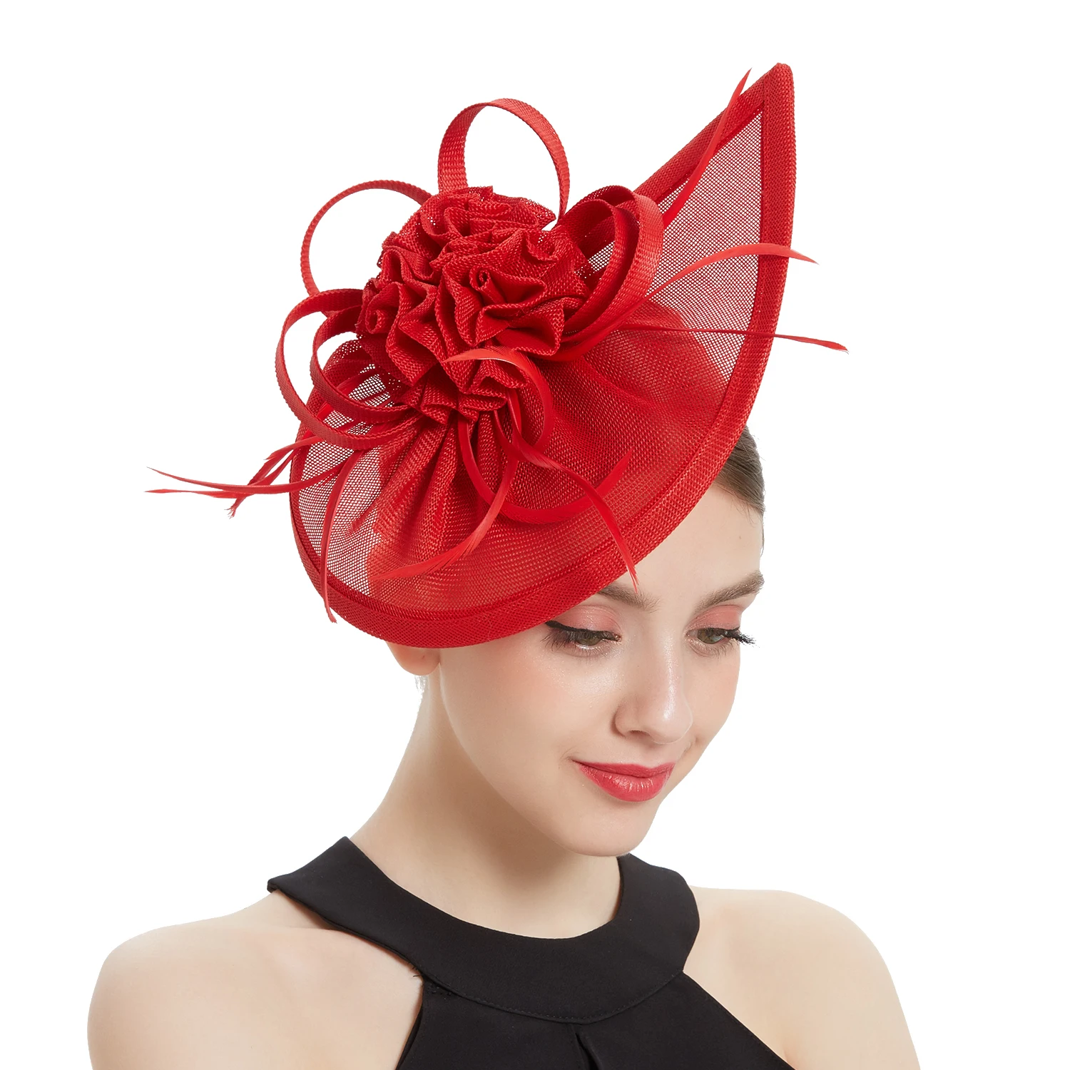 Wedding Fascinator Hat Women Church Flower Chpeau Cap Mariage Cocktail Tea Party Pillbox Cap New Vintage Wedding Headpiece