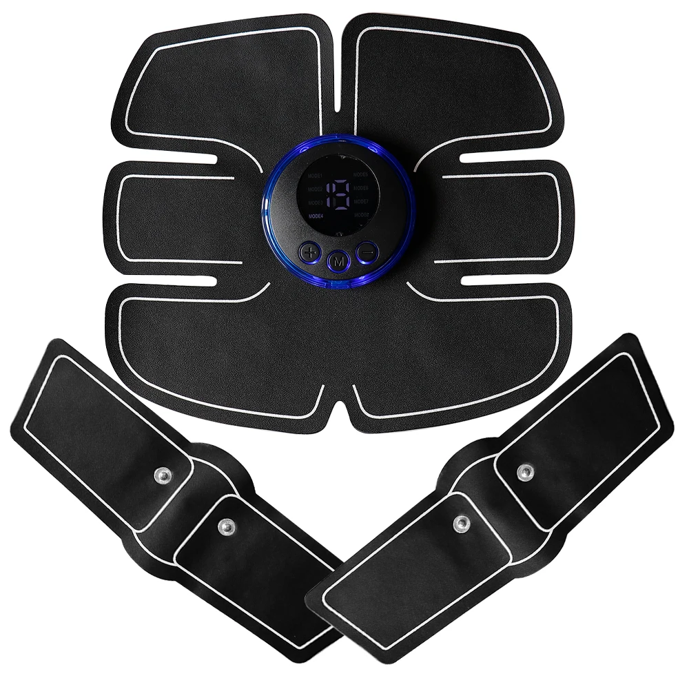 

EMS Abdominal Muscle Stimulator Fitness ABS Body Arm Massage Training Patches USB Rechargeable Wireless LCD Display Replace Gel