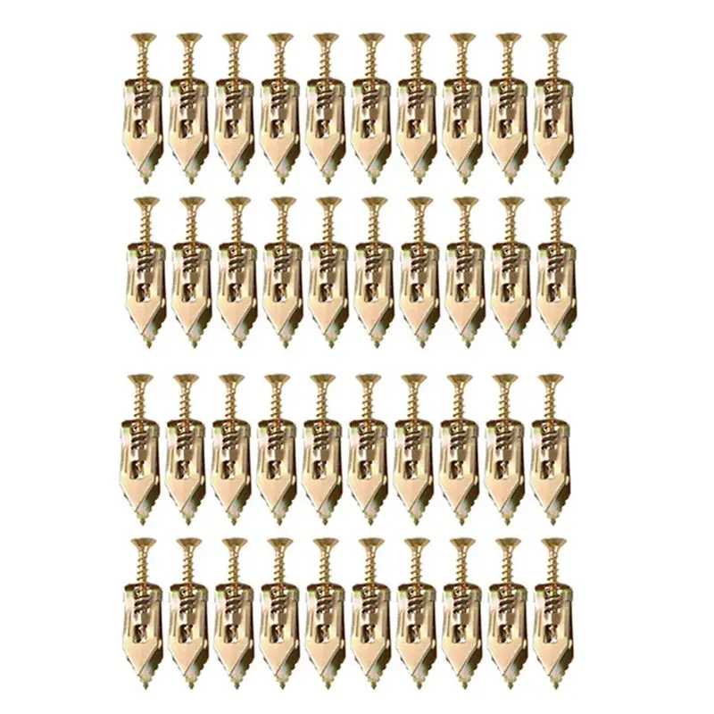 100PCS Upgraded Self-Drilling Anchors Screws, Drywall Anchors And Screws Kit, Easy Application No Drill Or Holes In Wall