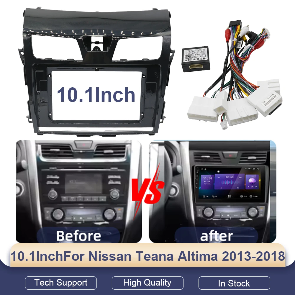 

10-дюймовый автомобильный рамочный адаптер, декодер Canbus Box для Nissan Teana Altima 2013-2018 Android Radio, комплект панели для крепления приборной панели