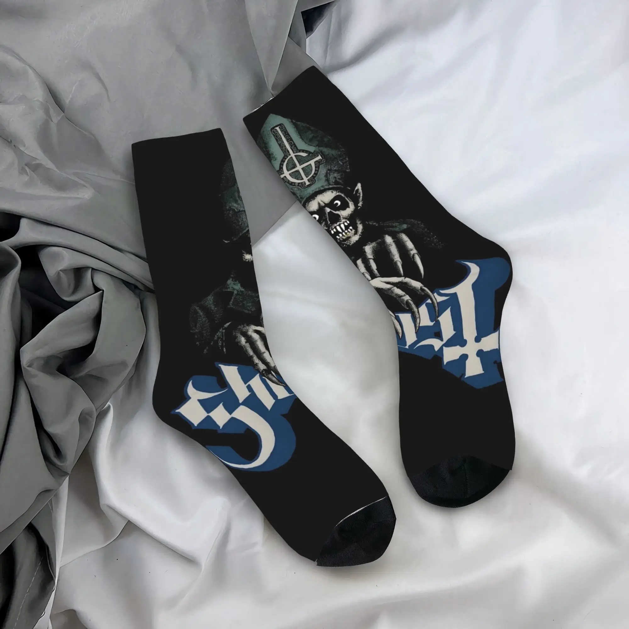 Custom Cute Men's G-Ghosts Heavy Metal Band Rock Dress Socks Unisex Warm Breathbale 3D Printing Popular Crew Socks