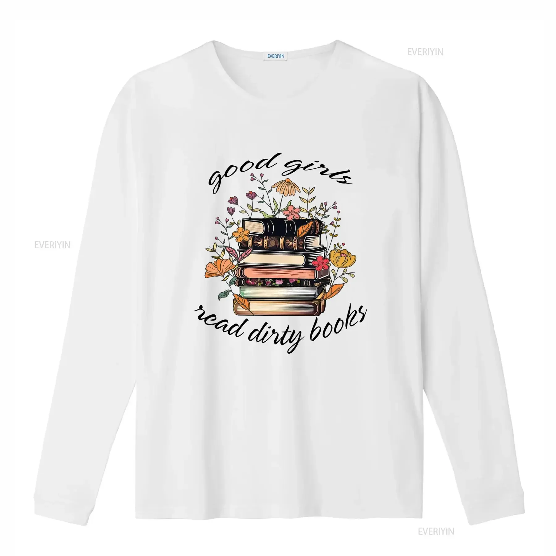 Vintage Wild Flower Book Stack Print Casual Lover T Shirt vintage Washed Soft streetwear Unisex Stretched graphic