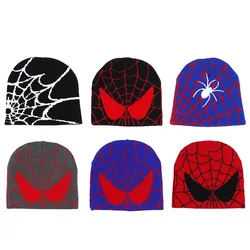 2024 Jesienno-zimowa męska czapka dziewiarska w kamuflażu Spider Web Tie-farbowana czapka z daszkiem Unisex Ciepła modna czapka damska Leisured Beanie