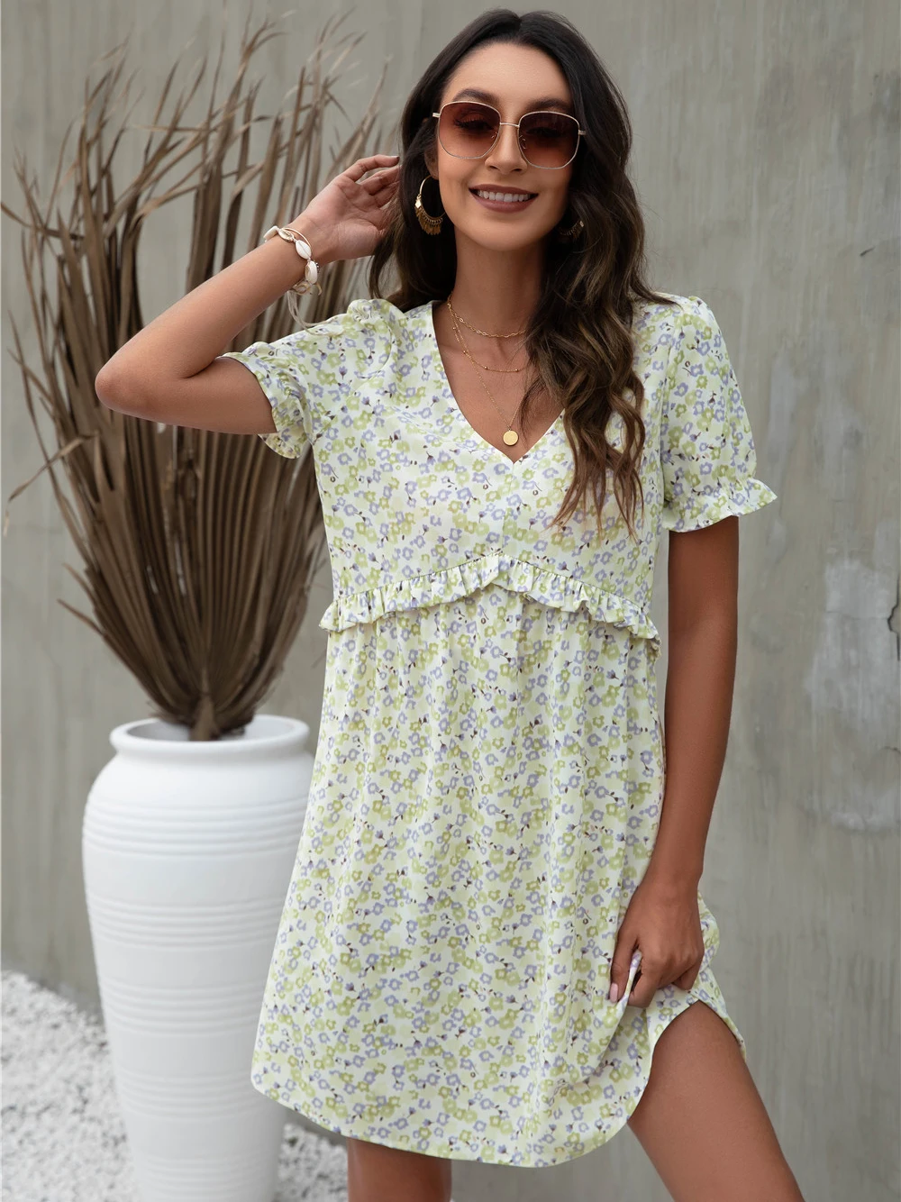 Sexy sem mangas rendas até vestido feminino floral impressão boho praia na altura do joelho vestido casual vestidos de verão para mulher 2022 robe ete