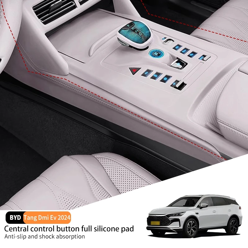 

For BYD Tang Dmi Ev 2024 Car Central Control Full Button Silicone Pad Anti-slip Wear-resistant Protective Case WaterProof Mat