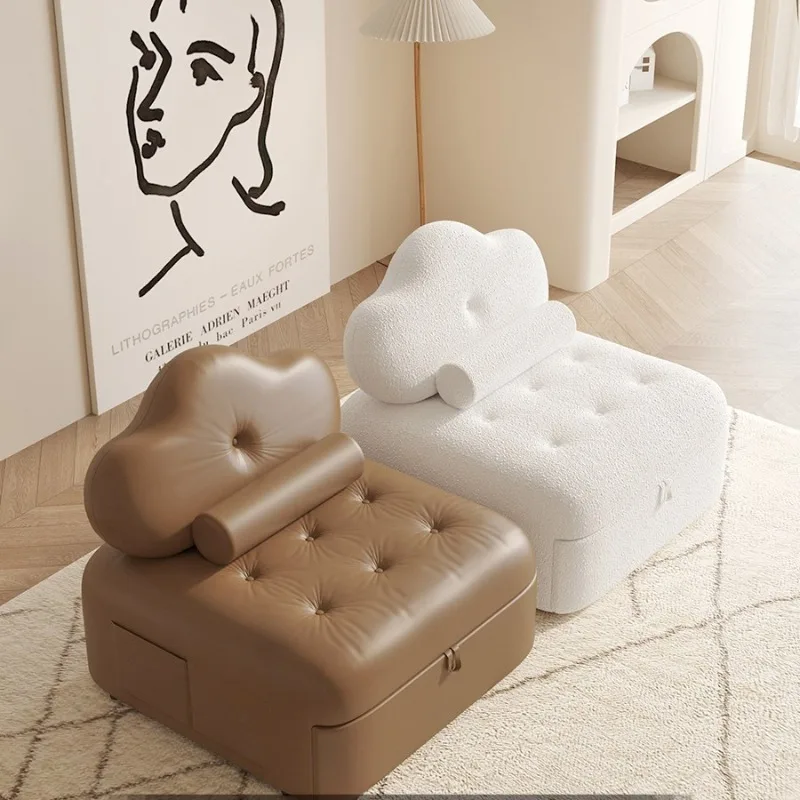 

Internet celebrity living room cream style push and pull multi-functional small apartment foldable single sofa bed dual-purpose