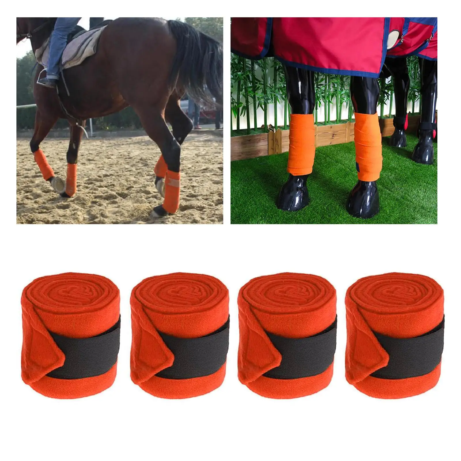 4 Pieces Horse Leg Wraps Soft Plush Equestrian Accessories Leg Protection