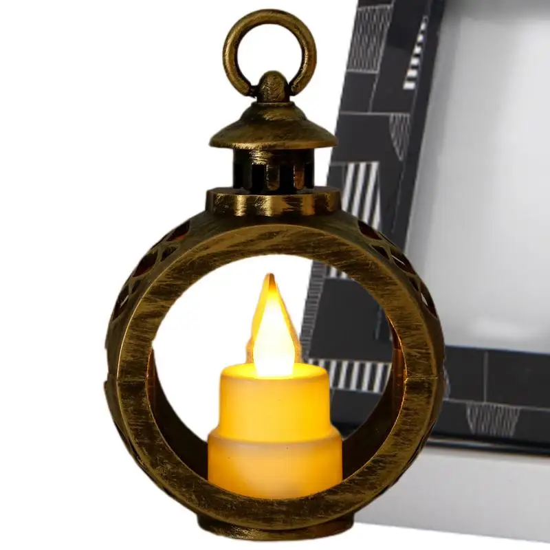 

Candle Lanterns Decorative Indoor Round Candle Lantern With LED Flameless Candle Electronic Candle Lamp For Living Room