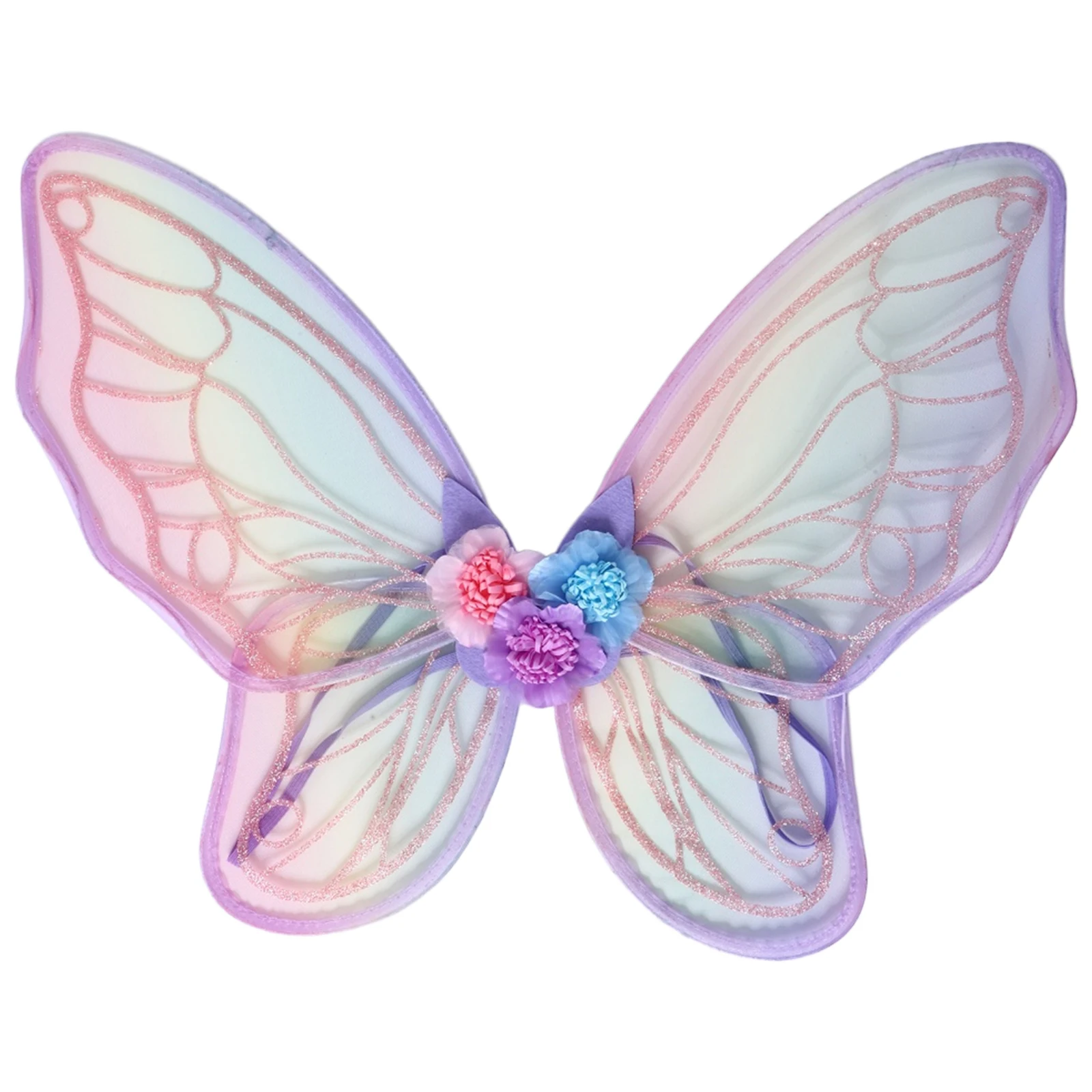 

Fancy Dress Costume Butterfly Wings Fake Flower Decors Princess Angel Wings for Women Girls Halloween Cosplay Party Performance