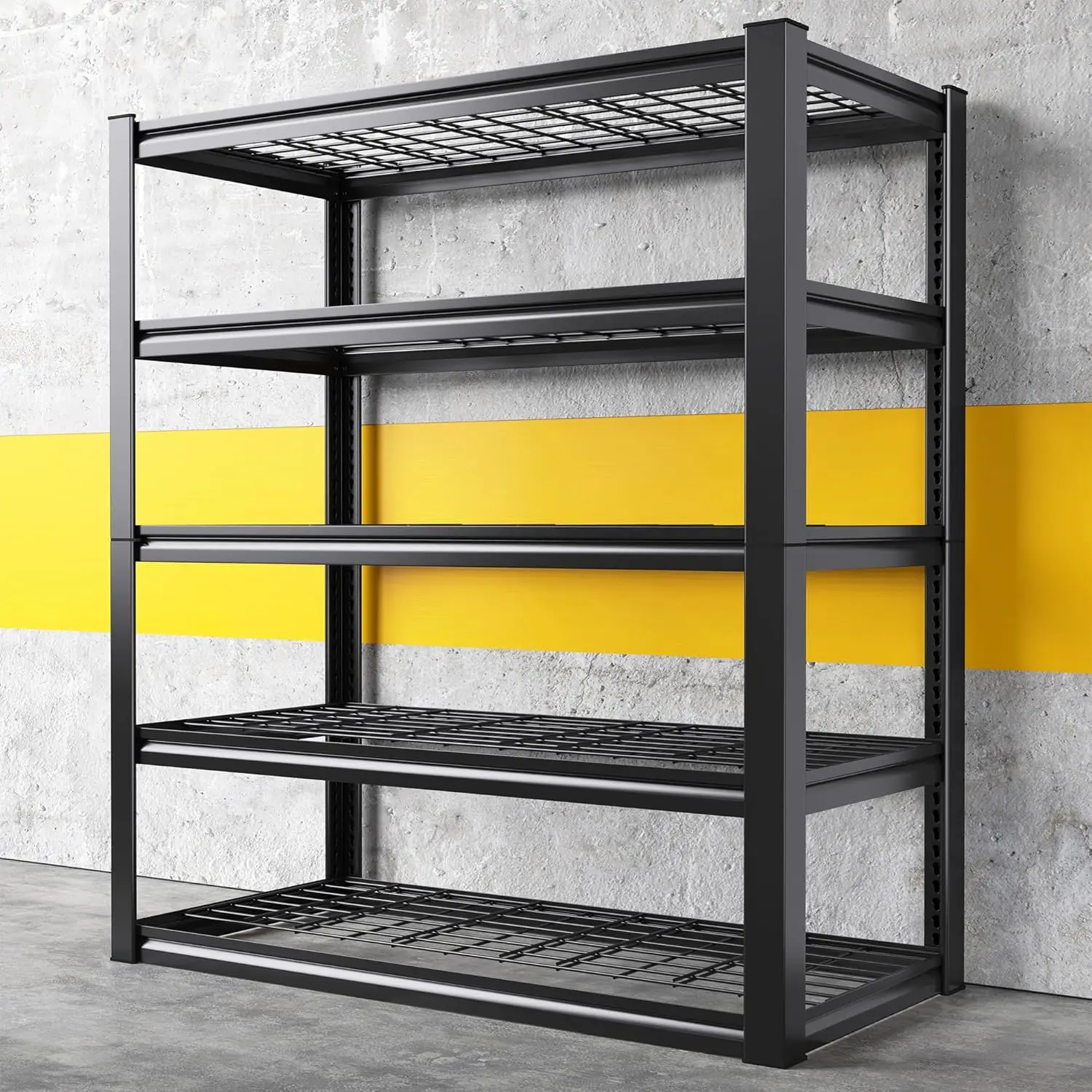 2500 pound heavy-duty shelving, adjustable 5-layer industrial metal shelving unit