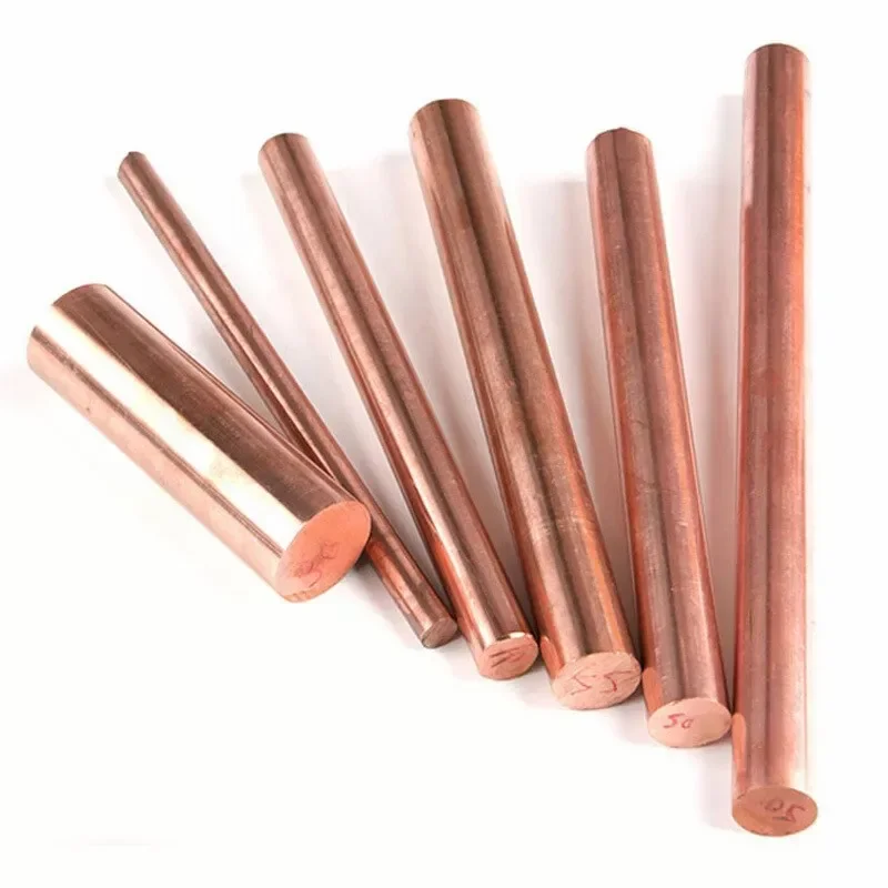 1~5Pcs Copper Round Bar Rods T2 99.9% Pure Cu Solid Metal Bar/Rod Diameter 8mm to 80mm Length 100mm