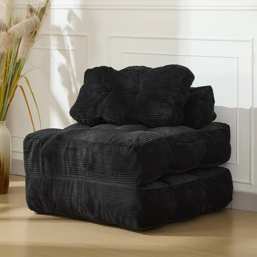 

Folding Sofa Bed, Convertible Sleeper Chair with Pillow Foldable Mattress with Back Support, Boneless Fold Out Chair Bed Comfy