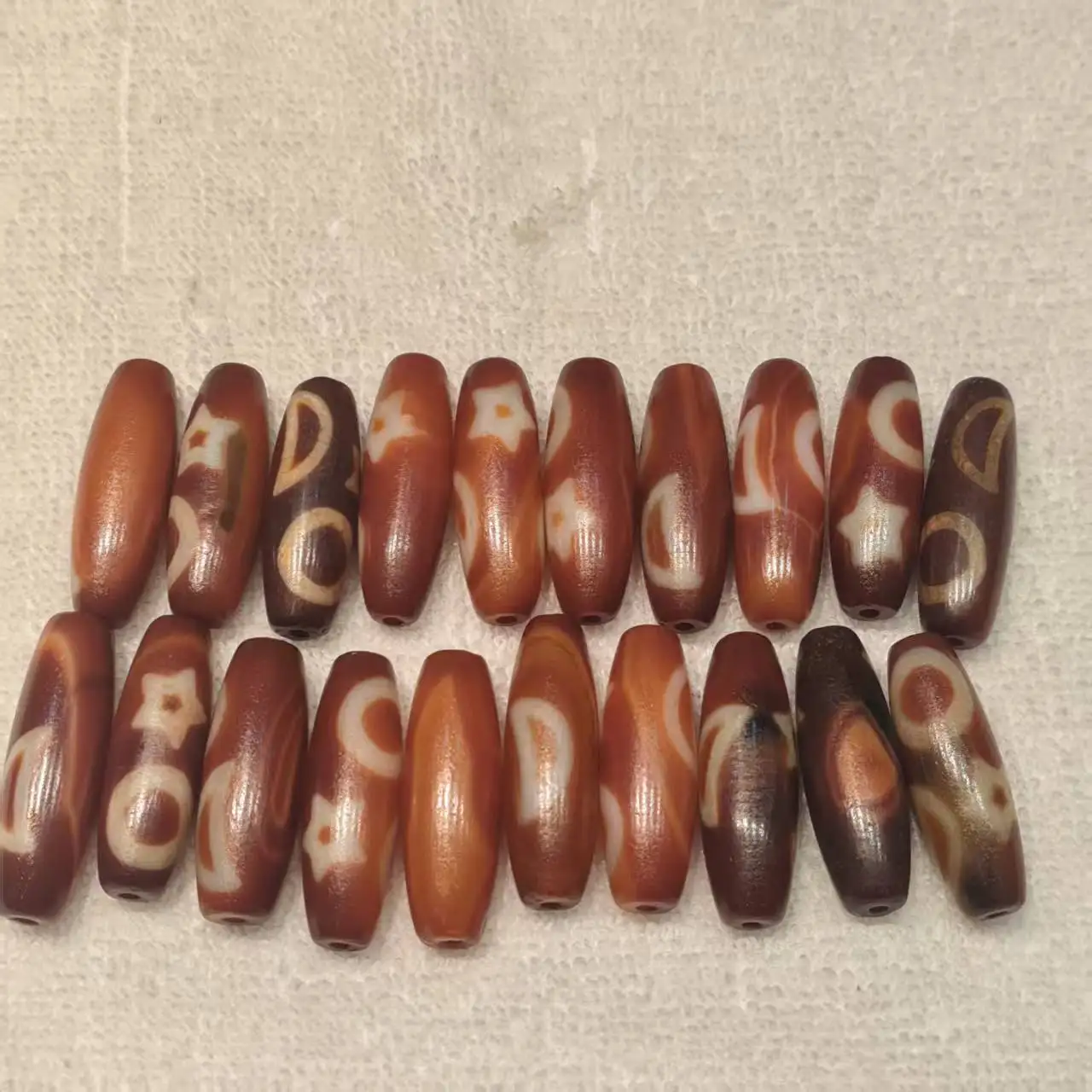 

1pcs/lot Jewelry loose Tibetan Red-Fleshed dzi beads natural agate DIY charms for jewelry making gift oval ethnic style 40mm